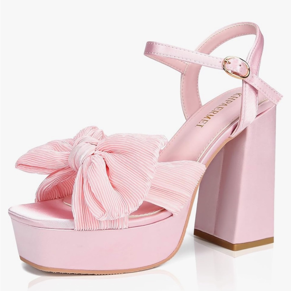 Pink Bow Platform Heel